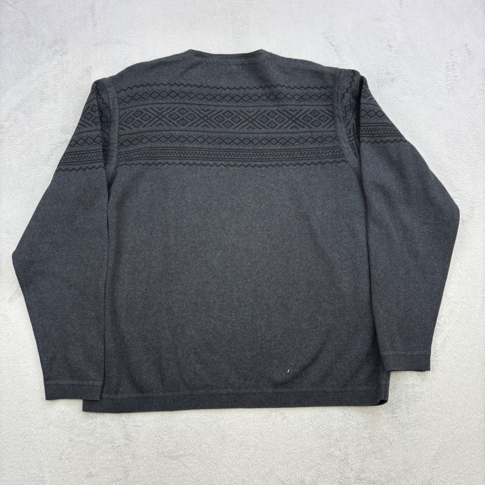 Eddie Bauer Sweater Mens XL Gray Fair Isle Geometric Knit Pullover Cotton Casual - Picture 6 of 10